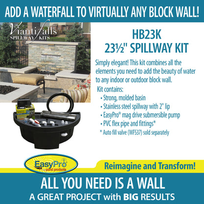 EasyPro Vianti Falls – 23" Spillway kit (no light)