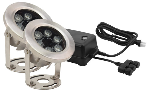 EasyPro Two 9 Watt Stainless Steel Underwater LED Light Kit